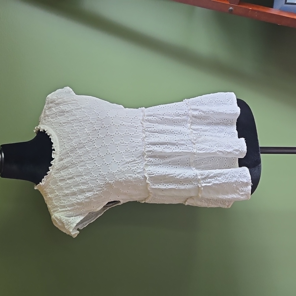 White eyelet tank